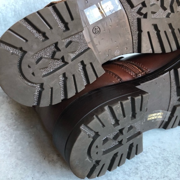 Bootlegger Boots Brown Leather Astra Moto Triple Buckled Side Zippered Size EU40 - Picture 9 of 13